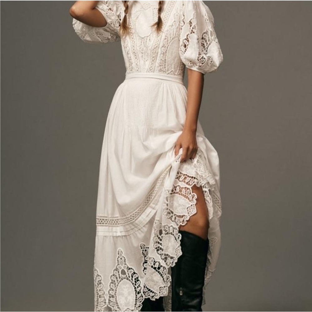 Anthropologie White Lace Dress